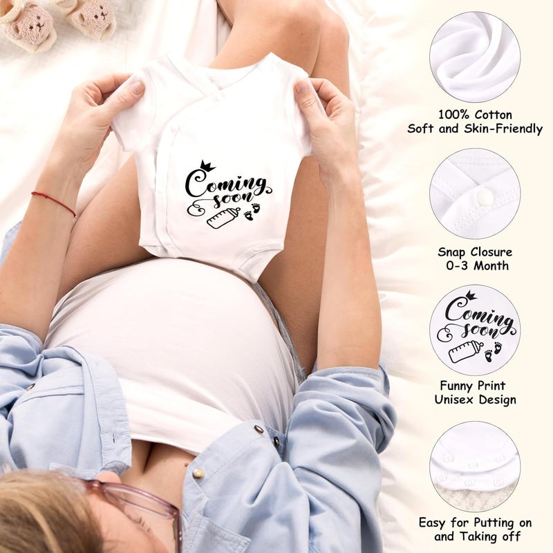 ELESTONE Pregnancy Baby Announcement Set, 16Pcs Pregnancy Baby Announcement Sign Onesie Reveal Ideas for Grandparents Husband Family, Felt Letter Board for Gender Reveal Shower (Pregnancy Announcement) - Image 3